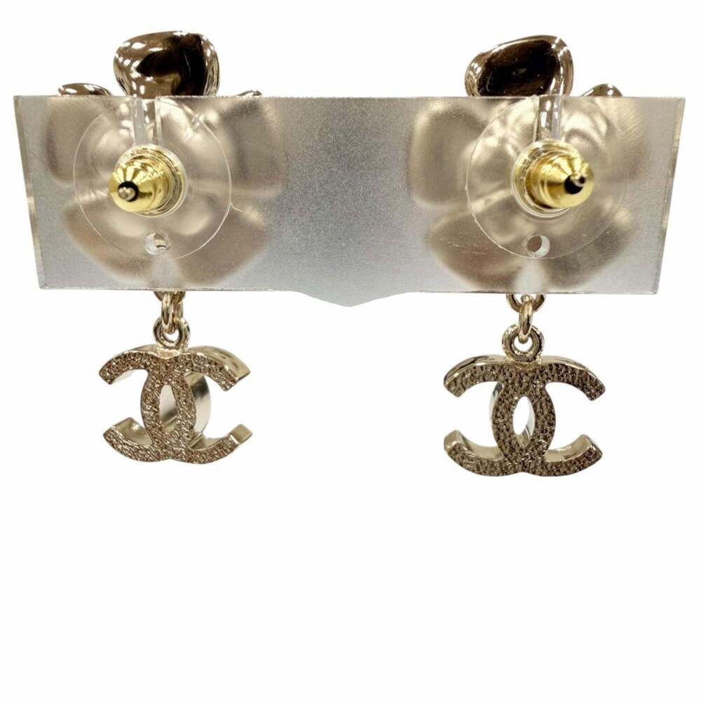 CHANEL Authentic Gold Pearl Logo Earrings - Picture 4 of 7